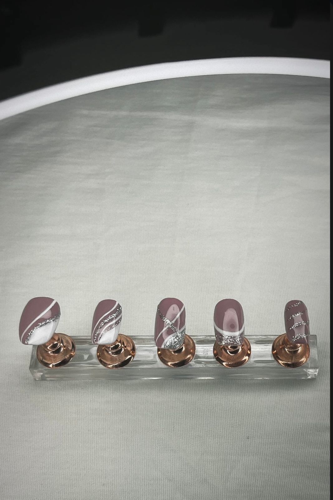 Latest glitter nail art design created by Glamvibe in Indore.