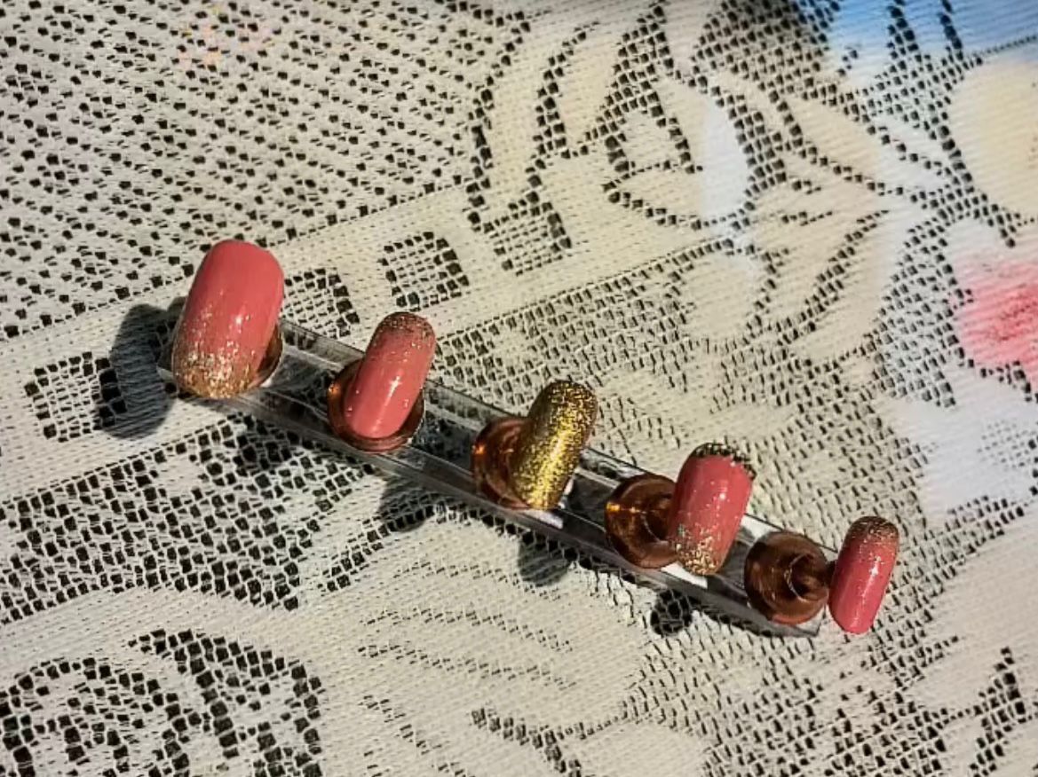 Trendy party wear nail art design by Glamvibe in Indore.